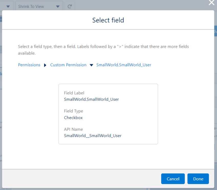SmallWorld User permission
