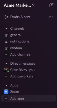 Add apps in Slack