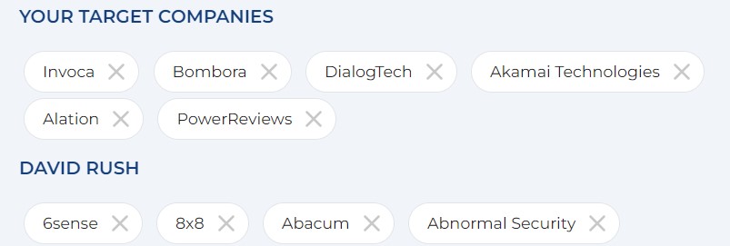 Target Companies list